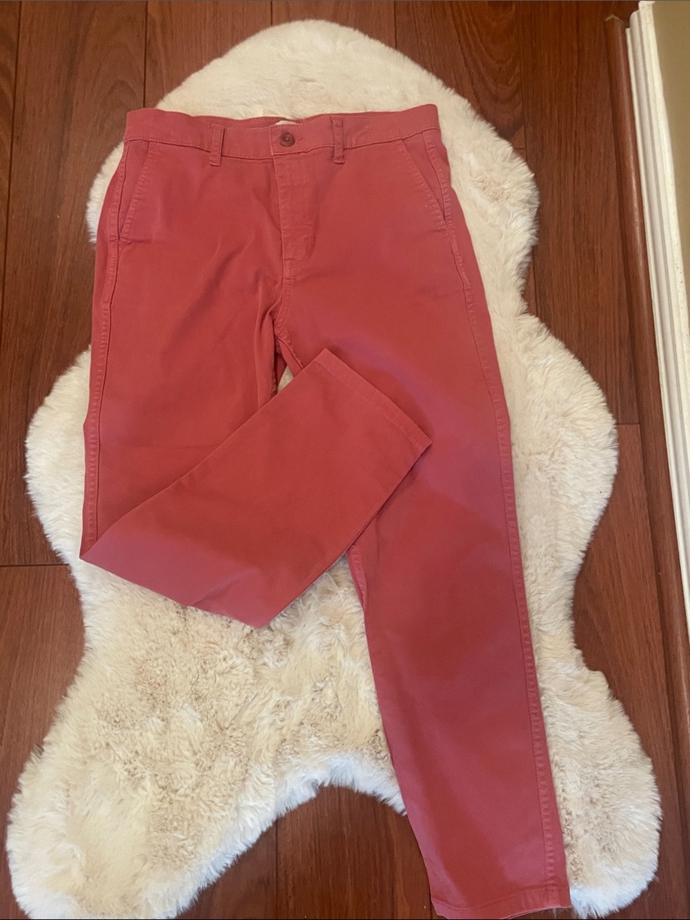 J. Crew Coral-Red Chino Pants